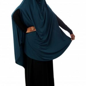 Grande cape - Hijab long de prière pour femme - Couleurs différentes noir bleu – Image 2