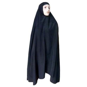 Grande cape - Hijab long de prière pour femme - Couleurs différentes noir bleu – Image 1