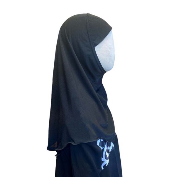 Hijab à enfiler fillettes blanc noir