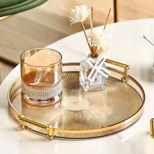 Plateau En Acrylique Exquis doré – Image 1