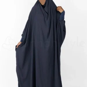 Ensemble de prière pour femme (Robe et son khimar assorti intégré) - Couleur noir – Image 1